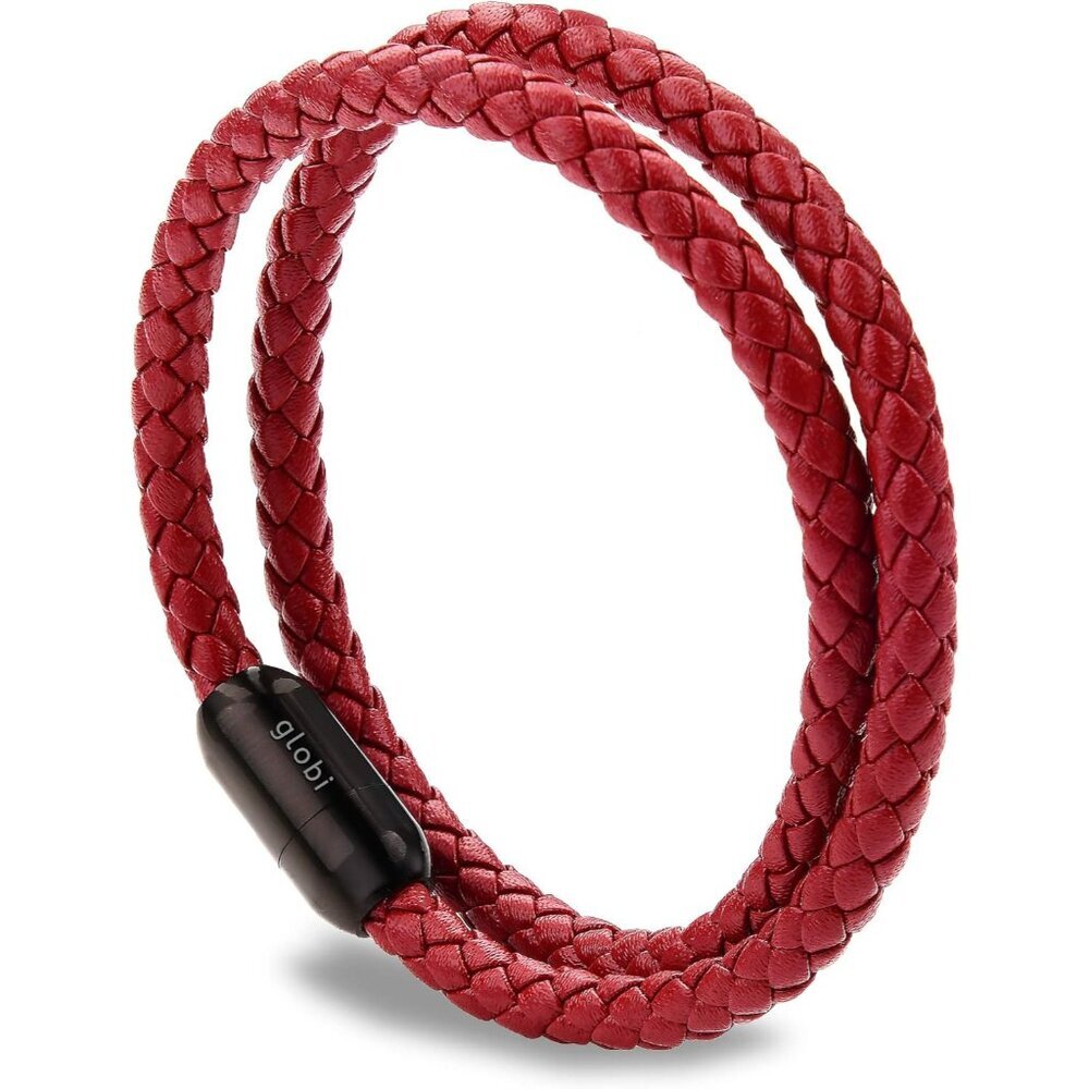 Stylish Braided Leather Bangle | Unisex Magnetic Clasp Bracelet for Any Occasion